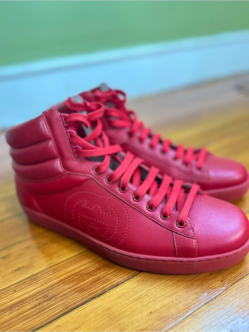 Gucci Ace Red High-Top Sneakers